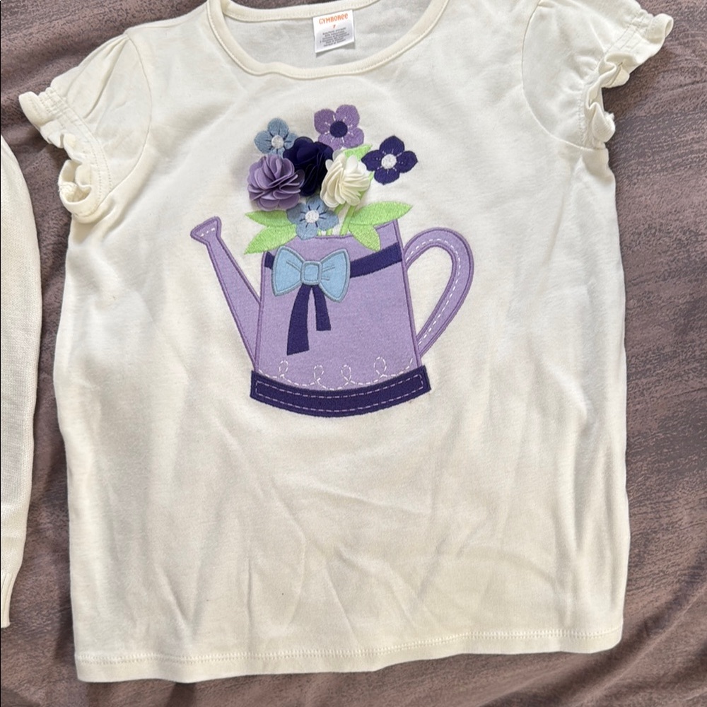 Gymboree White and Purple Kids Cardigan and Shirt Set Size 7 Excellent condition - Picture 3 of 7